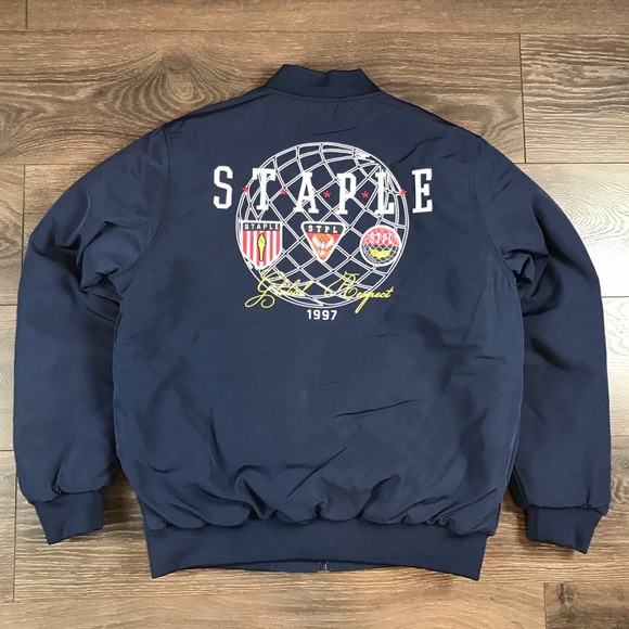 Staple Pigeon Global Respect 1997 Men’s Olympic Trophy Reversible Bomber Jacket - Picture 4 of 9